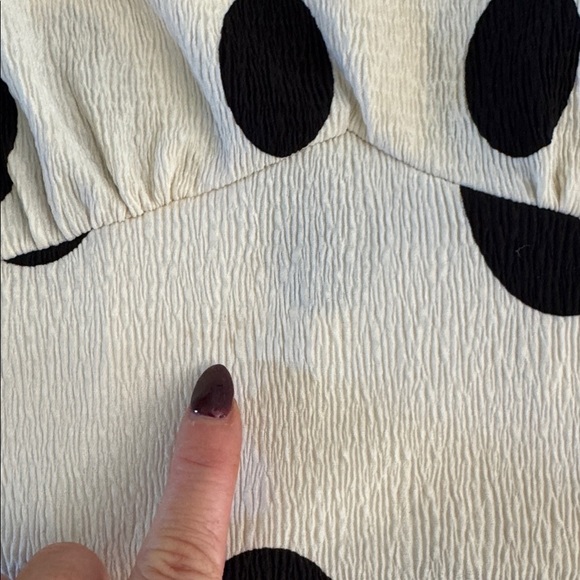 Zara | Polka Dot Midi Length Dress | cream/black | size M - Picture 4 of 8